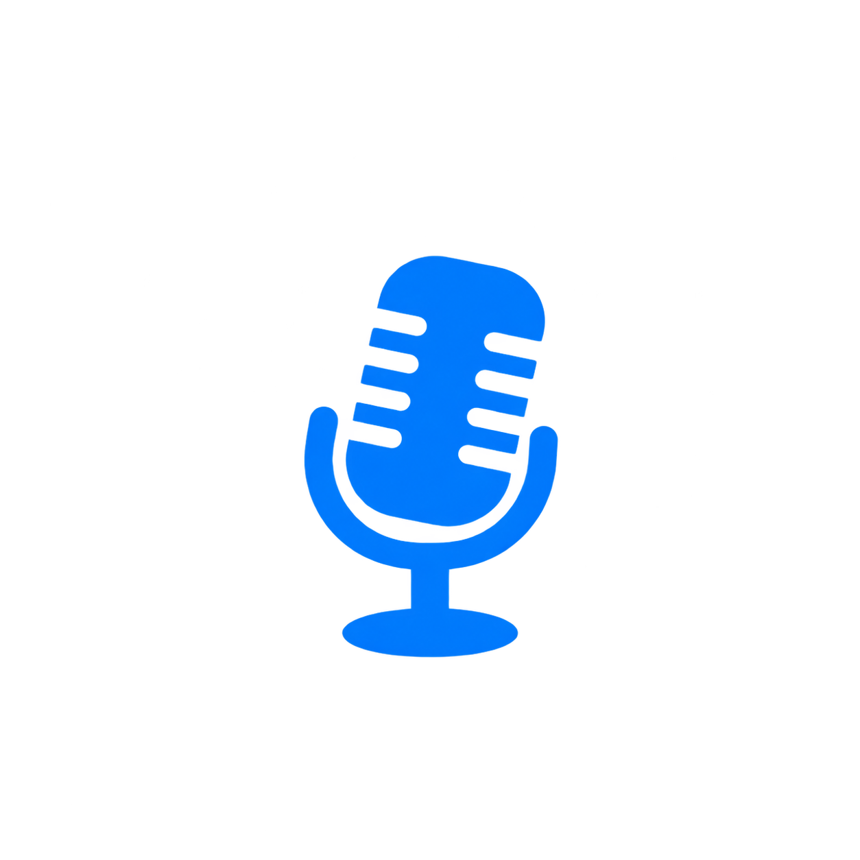 Micrófono azul del podcast